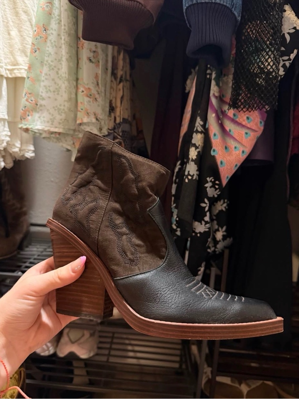 Jessica Simpson Women’s Two-Tone Western Ankle Boot — Black & Brown